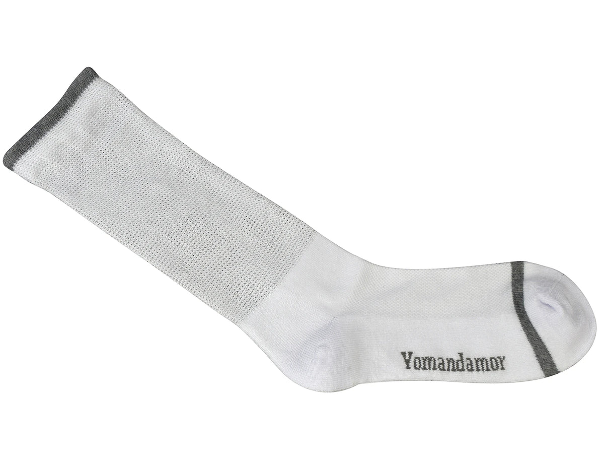 Men's 4 Pairs Bamboo Diabetic Crew Socks with Seamless Toe and Cushion Sole
