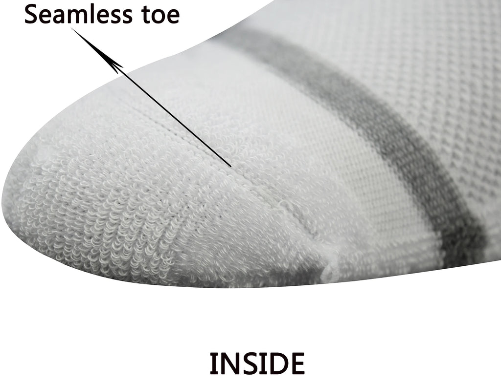 Men's 4 Pairs Bamboo Diabetic Crew Socks with Seamless Toe and Cushion Sole