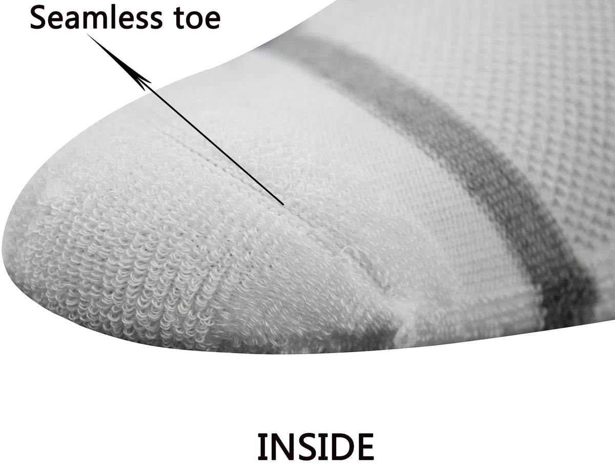 Men's 4 Pairs Bamboo Diabetic Crew Socks with Seamless Toe and Cushion Sole