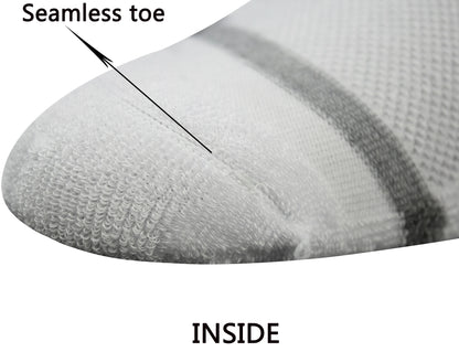 Men's 4 Pairs Bamboo Diabetic Crew Socks with Seamless Toe and Cushion Sole