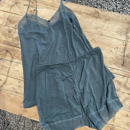 Summer Thin Suspender Pajamas Shorts Vest Lace Sexy Two-piece Suit Pajama Sets Women