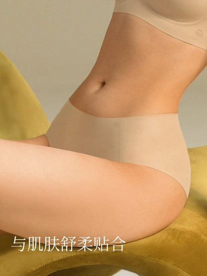 SUJIIN Women's No Show Panties Mid Waist Invisible Breathable Comfortable Panty Seamless Women Underwear 3 Pack N190