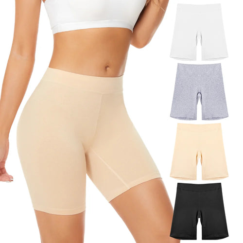 4Pcs/Set Women Cotton Safety Underwear High Waist Hip Lifting And Belly Contracting Safety Pants Slim Boxer Briefs Large Size