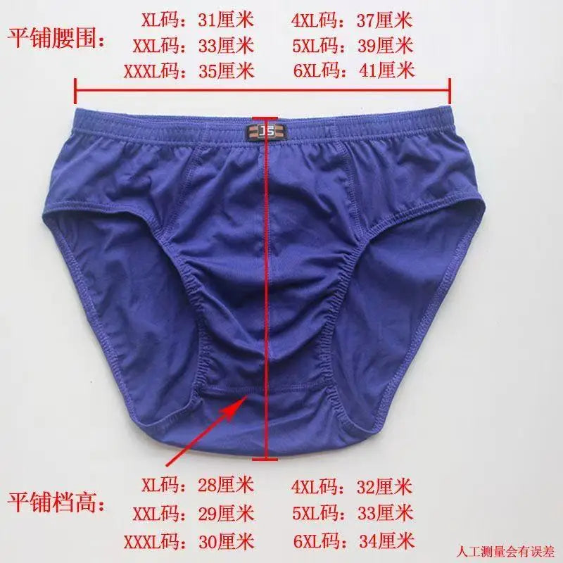 6Pcs/Set Comfortable 100% Cotton Male High Waist Underpants Briefs Underwear Pant Shorts Available in Sizes XL-6XL