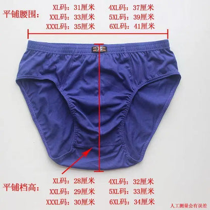 6Pcs/Set Comfortable 100% Cotton Male High Waist Underpants Briefs Underwear Pant Shorts Available in Sizes XL-6XL