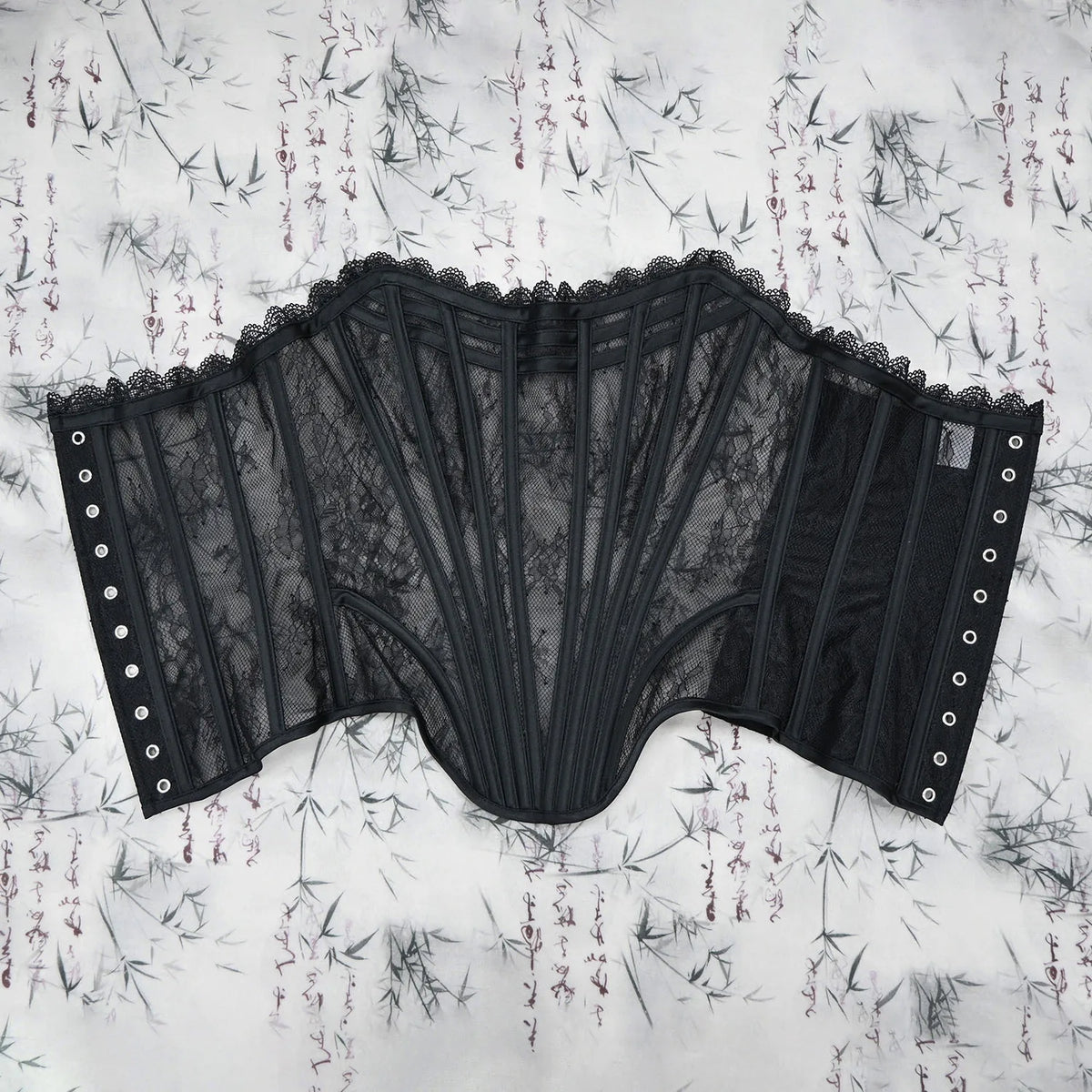Women Luxury Transparent Mesh Corset Bustier Overbust Lace Up Boned Bodice Sexy Straoless Tube Tops For Wedding Party Costume
