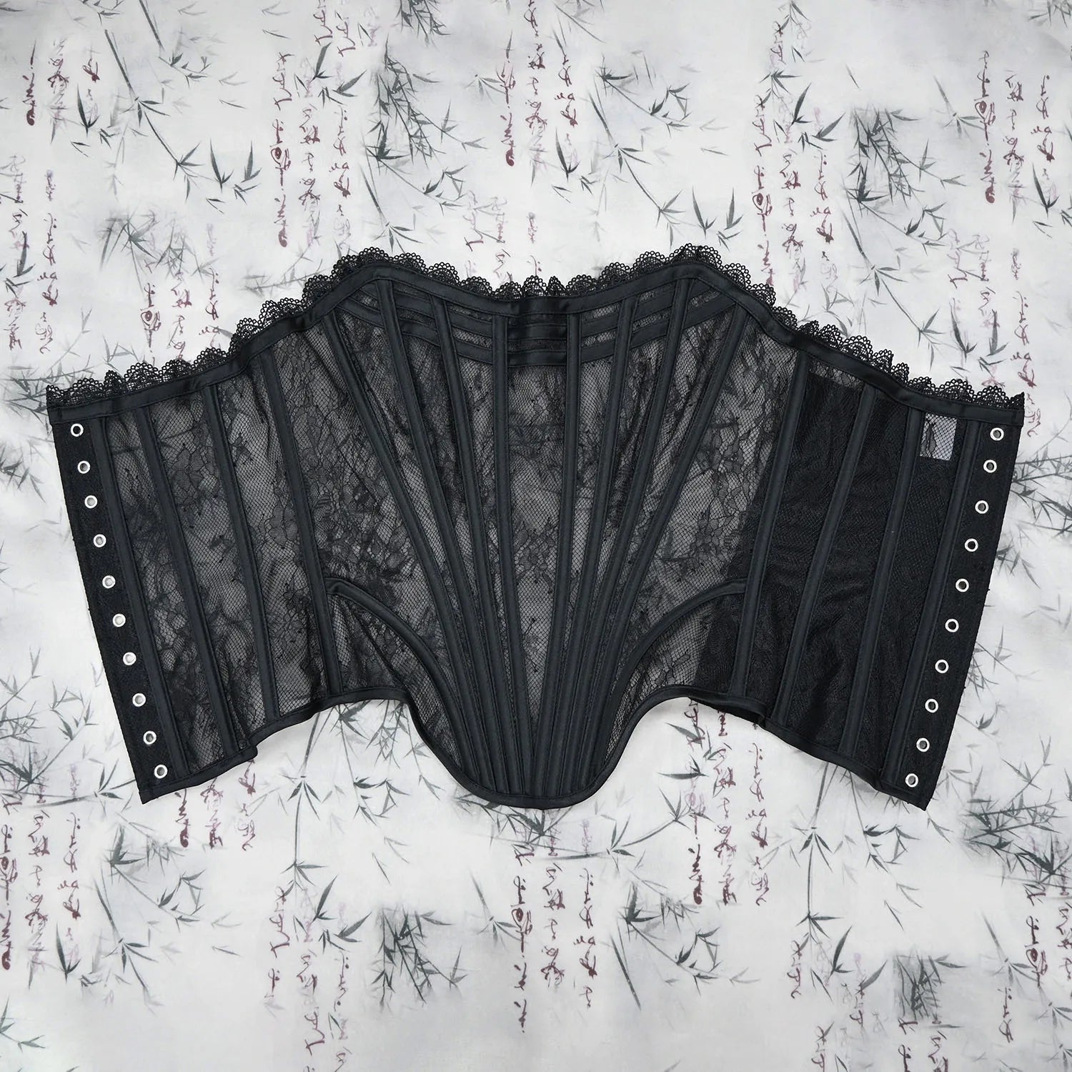 Women Luxury Transparent Mesh Corset Bustier Overbust Lace Up Boned Bodice Sexy Straoless Tube Tops For Wedding Party Costume