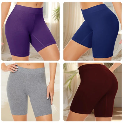 4Pcs/Set Women Cotton Safety Underwear High Waist Hip Lifting And Belly Contracting Safety Pants Slim Boxer Briefs Large Size