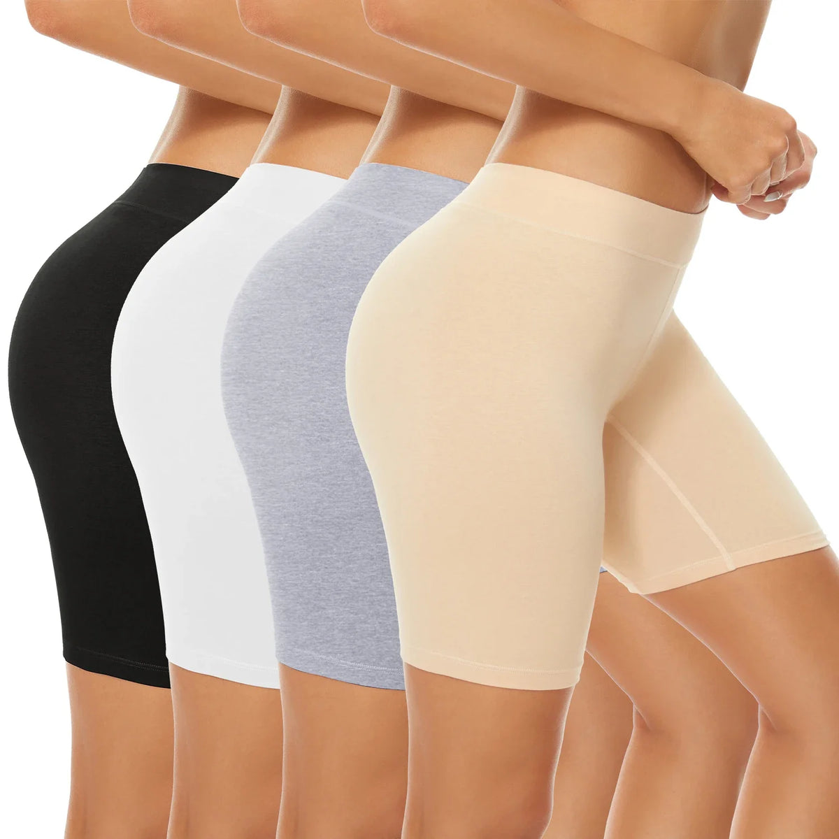4Pcs/Set Women Cotton Safety Underwear High Waist Hip Lifting And Belly Contracting Safety Pants Slim Boxer Briefs Large Size