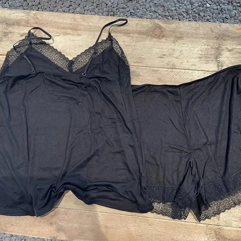 Summer Thin Suspender Pajamas Shorts Vest Lace Sexy Two-piece Suit Pajama Sets Women