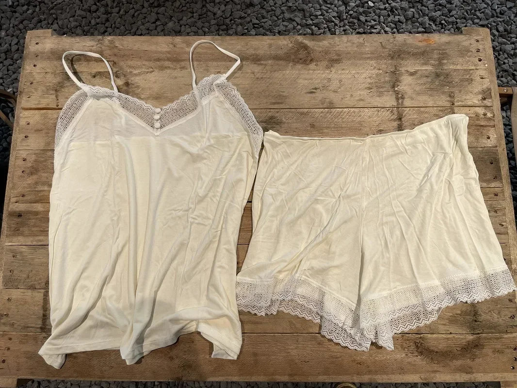 Summer Thin Suspender Pajamas Shorts Vest Lace Sexy Two-piece Suit Pajama Sets Women